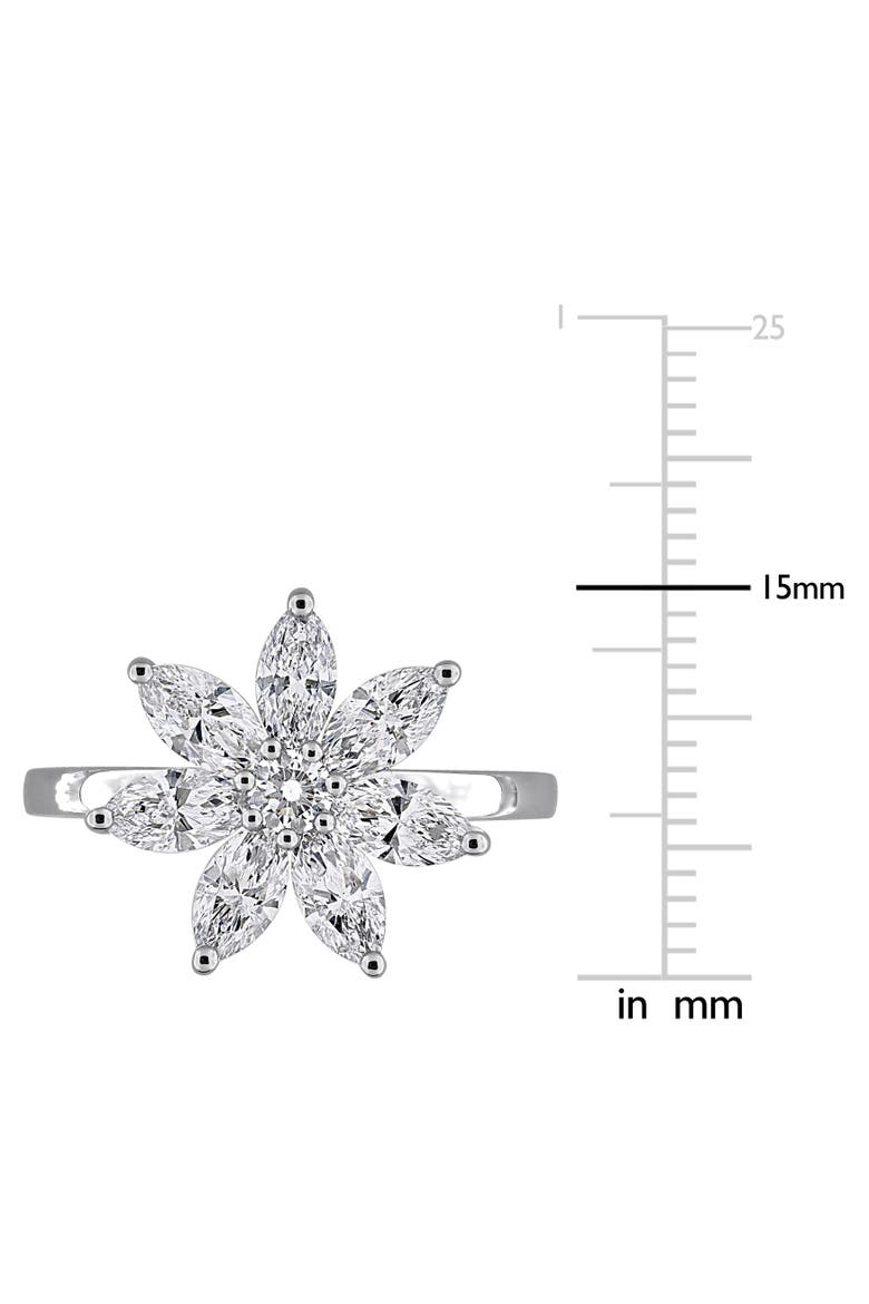 1-1/2 CTW Lab-Grown Diamond Flower Ring 14k, Alternate, color, White Gold