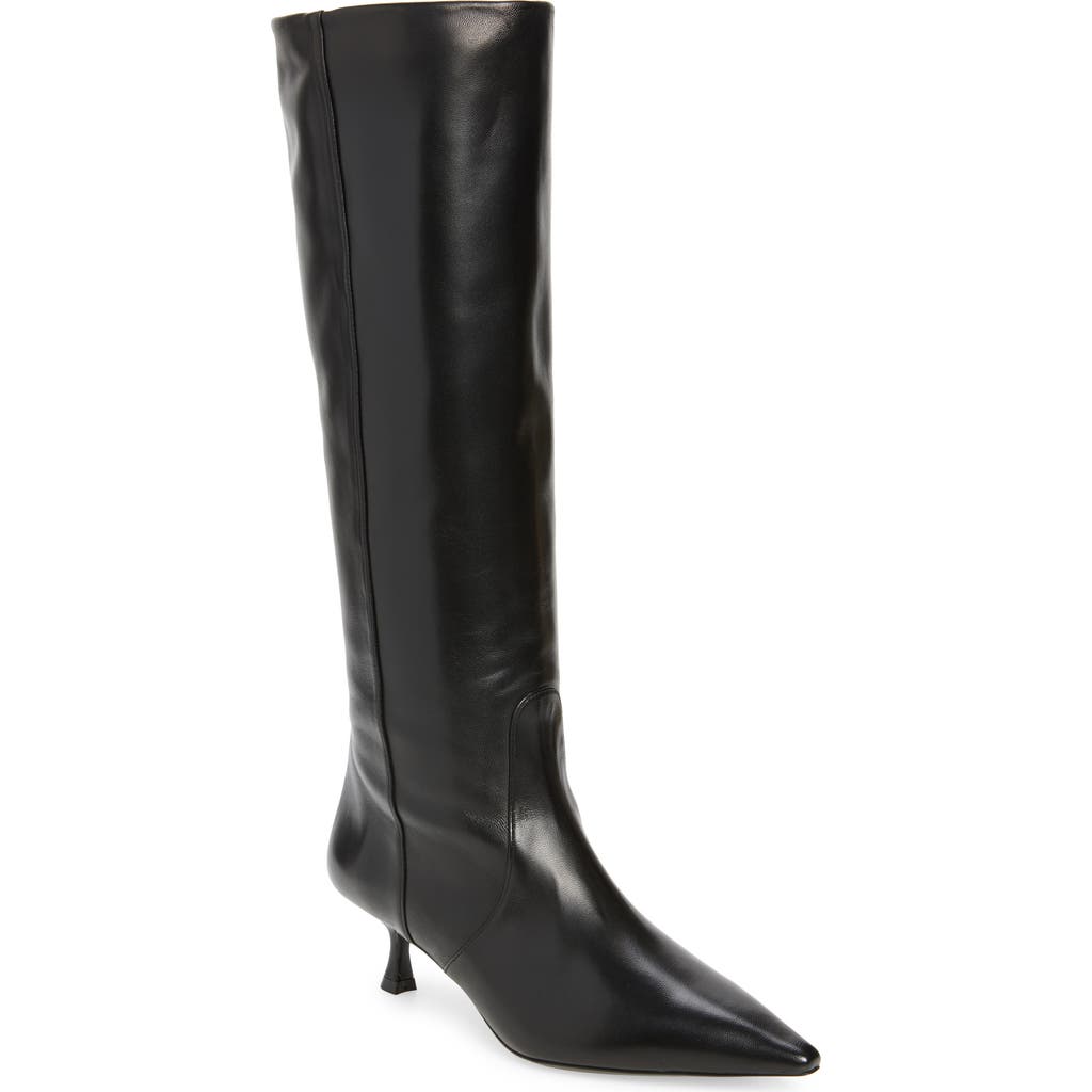 Stuart Weitzman Xcurve 85 Slouch Boot The Sw Outlet In Black Lacquered Nappa