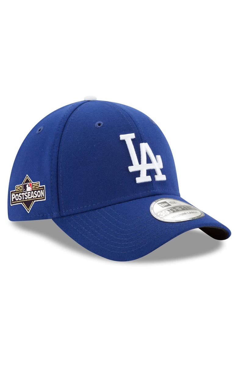 New Era Men's New Era Royal Los Angeles Dodgers 2025 MLB Postseason Side Patch 39THIRTY Flex Hat, Main, color,