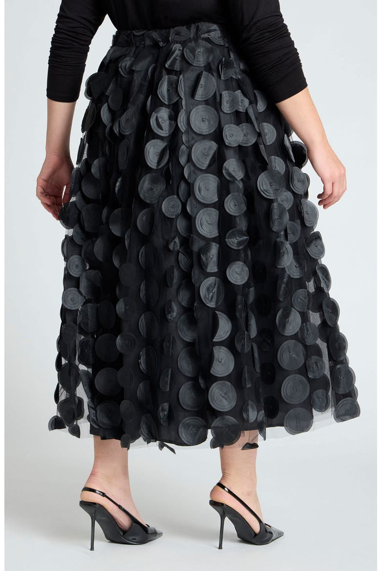 Dimensional Dot Tulle Maxi Skirt, Alternate, color, BLACK ONYX