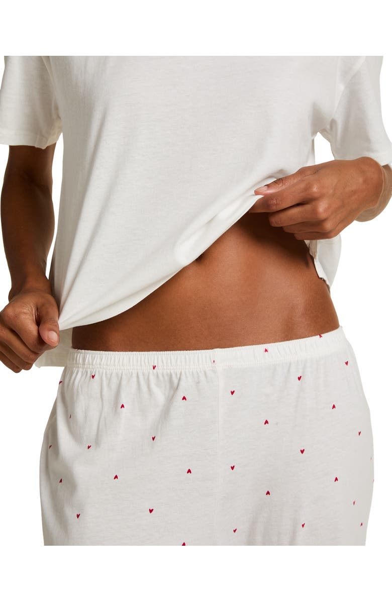 Hunkemöller Pyjama Set Cotton Print, Alternate, color, Gardenia