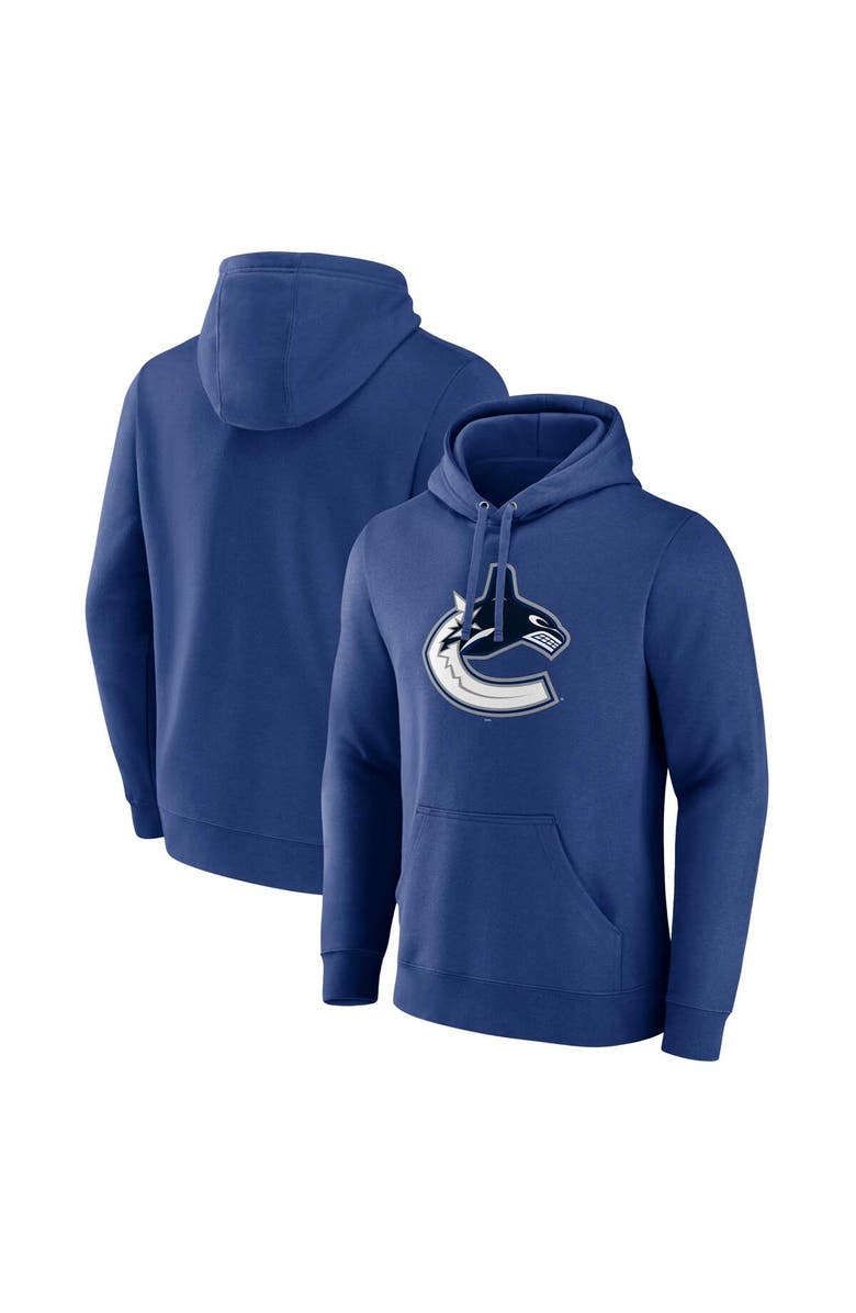 FANATICS Men's Fanatics Branded Blue Vancouver Canucks Primary Logo Pullover Hoodie, Main, color, Blue