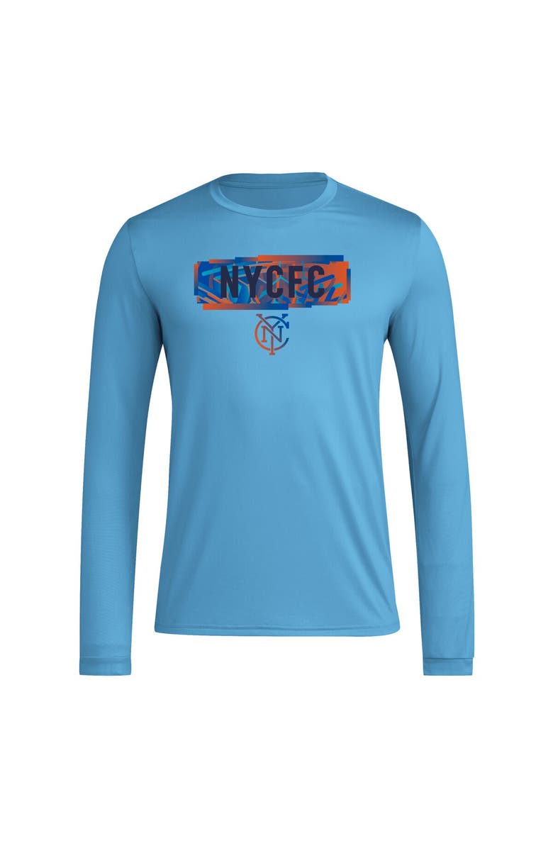 adidas Men's adidas Sky Blue New York City FC Local Pop AEROREADY Long Sleeve T-Shirt, Alternate, color,