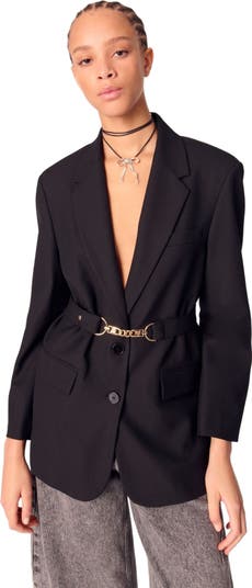 Belted suit jacket