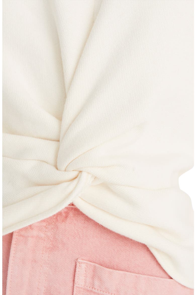 Twist Front Sweatshirt, Alternate, color, PEARL IVORY