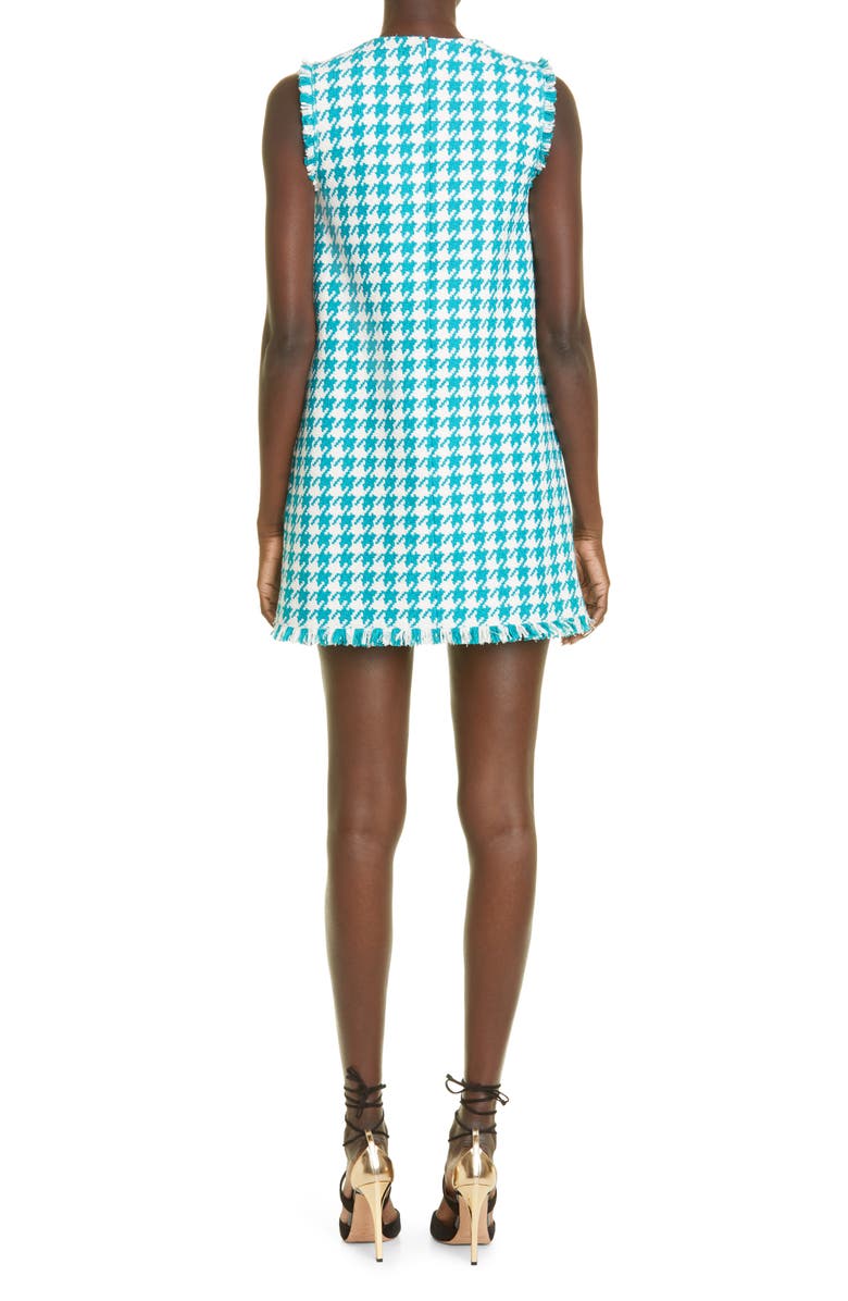 Oscar de la Renta Gingham Tweed Sleeveless Minidress, Alternate, color,