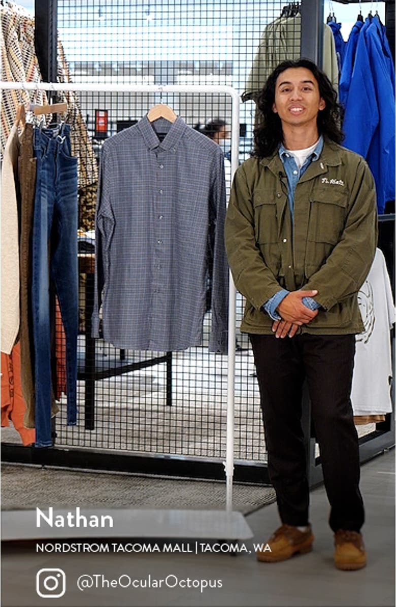 Lightweight Gingham Cotton Twill Button-Down Shirt, sales video thumbnail