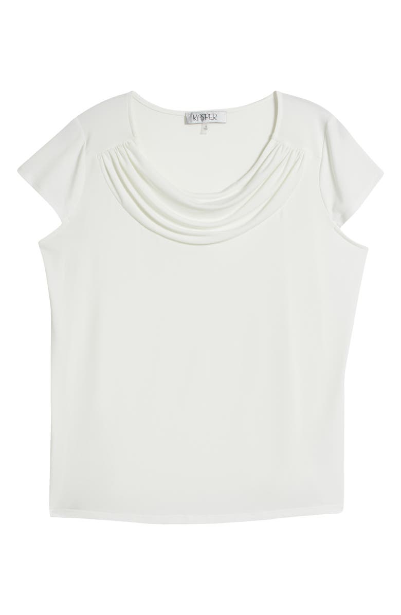 KASPER Cap Sleeve Cowl Neck Top, Alternate, color, Vanilla Ice