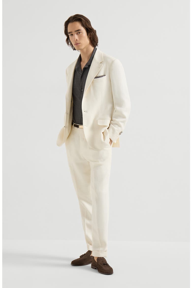 Trousers with pleats, Alternate, color, Off-White