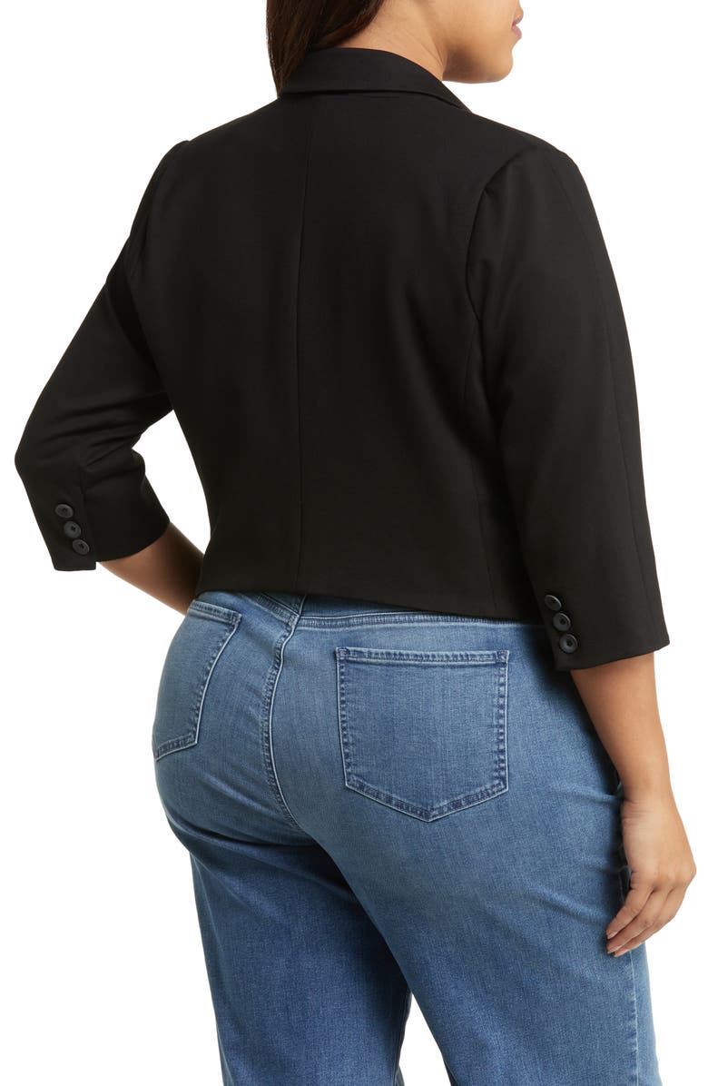 Wit & Wisdom Three Quarter Sleeve Crop Blazer, Alternate, color,