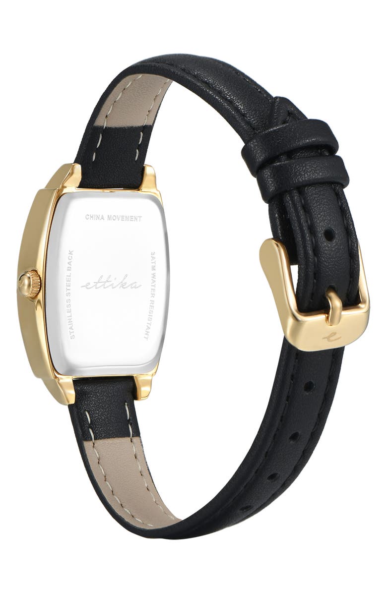 Ettika Classic Leather Strap Watch, Alternate, color, Emerald And Black