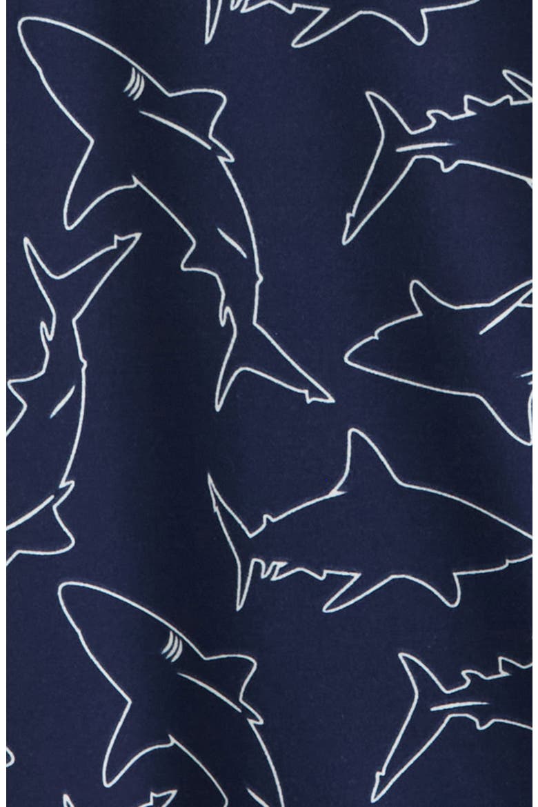 Kids' Fitted Pajamas, Alternate, color, NAVY PEACOAT SHARKS