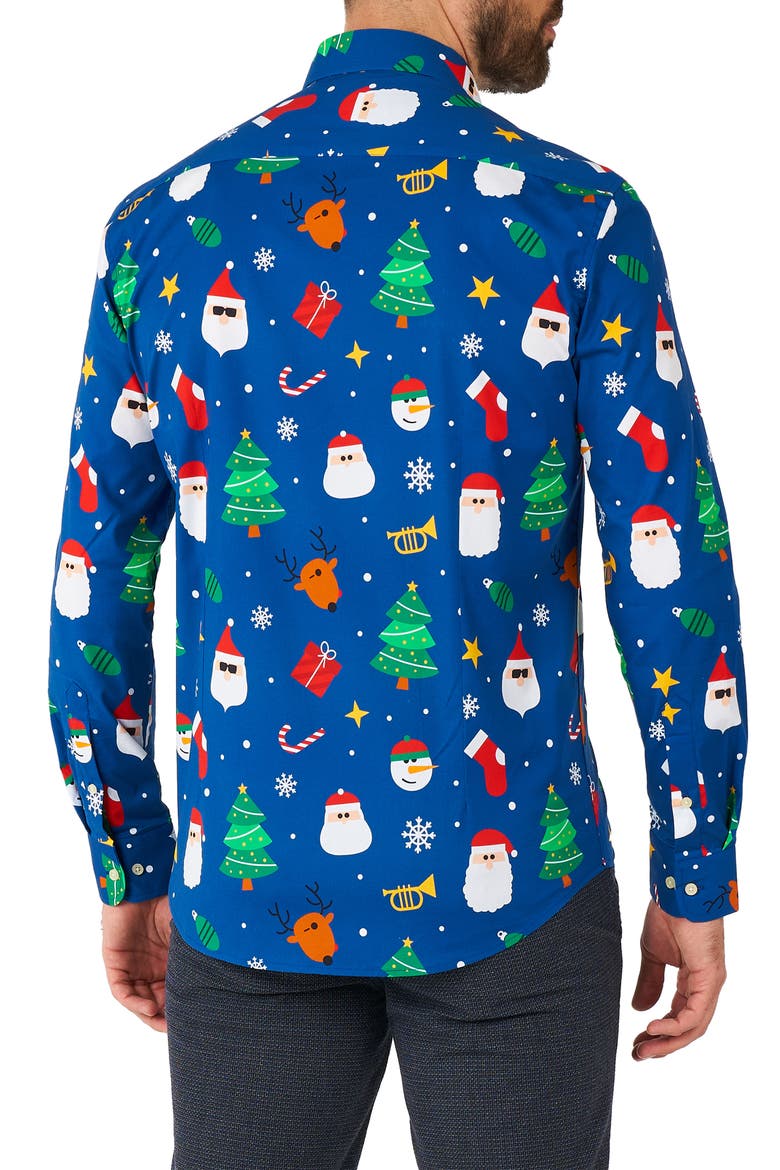 Festivity Button-Up Shirt, Alternate, color, BLUE