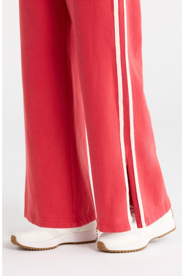 Cloud 9 Side Stripe Wide Leg Sweatpants, Alternate, color, FADED RED