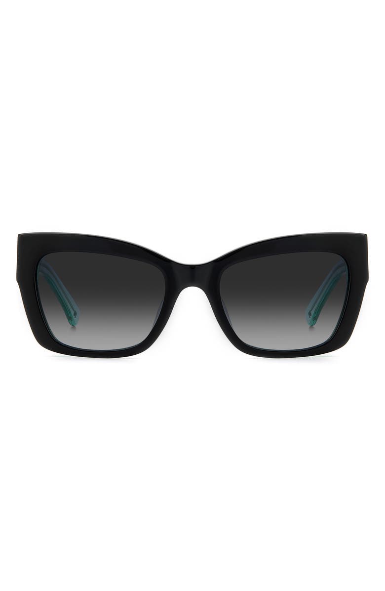 Kate Spade New York 53mm valeria/s cat eye sunglasses, Main, color, Black/ Grey Shaded
