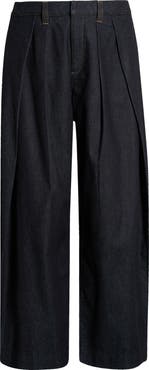 Wit & Wisdom Pleated Barrel Leg Denim Trousers