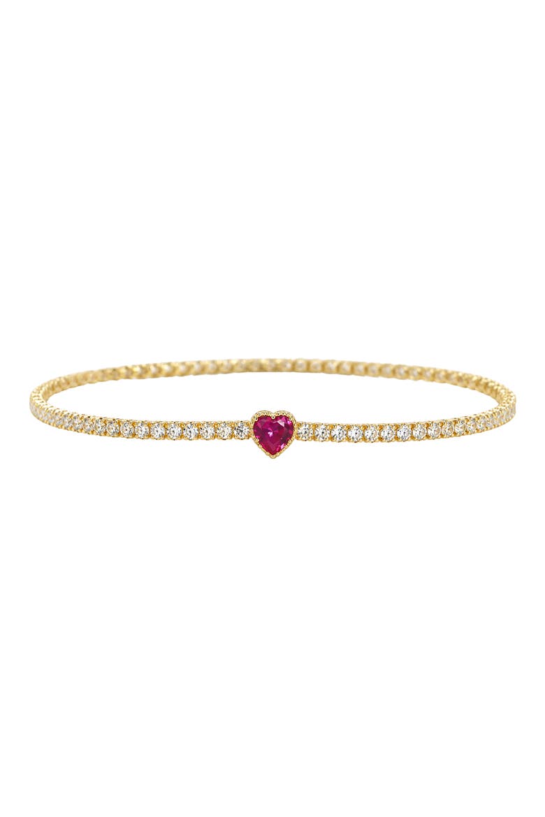 Heart Tennis Bracelet, Main, color, GOLD