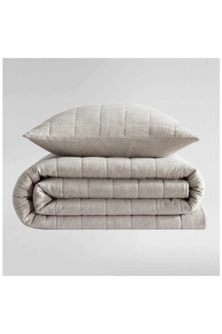 Mélange Flannel Set of 2 Pillow Shams, Alternate, color, NATURAL