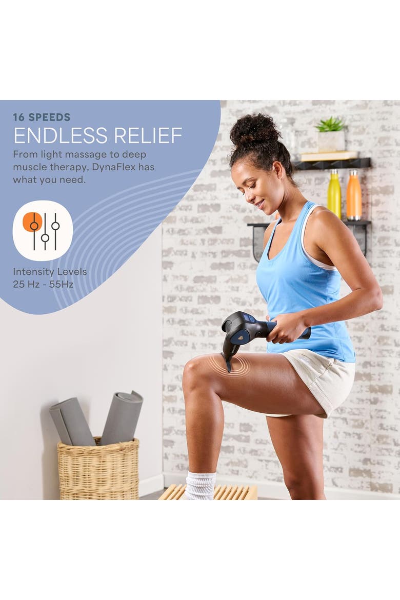 DynaFlex Deep Tissue Handheld Massage Gun Portable Percussion Massager, Alternate, color, Blue