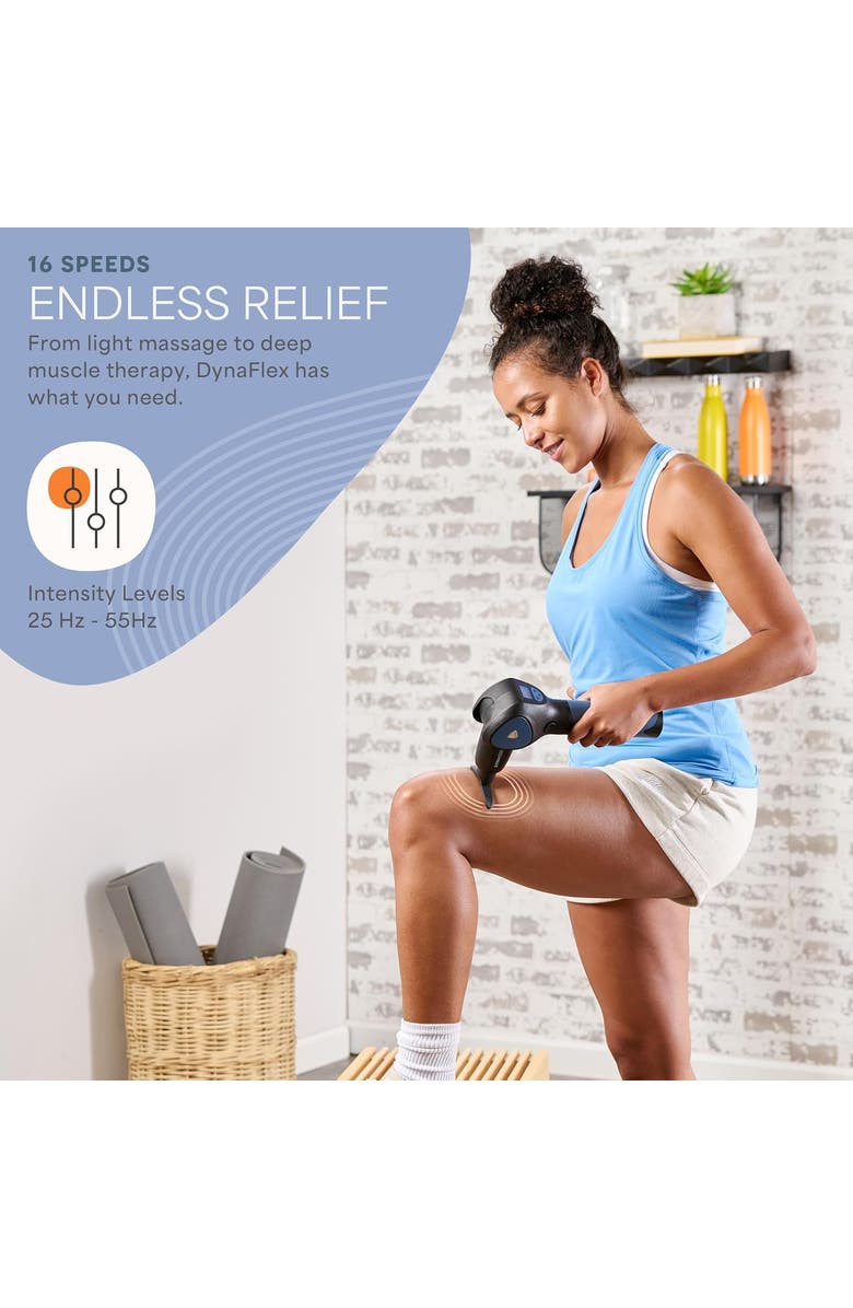 Lifepro DynaFlex Deep Tissue Handheld Massage Gun Portable Percussion Massager, Alternate, color, Blue