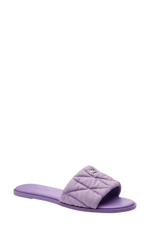 Quilted Flat Slide Sandal (Women)