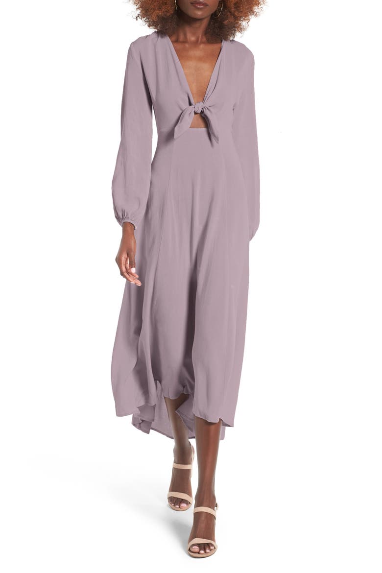 Front Tie Maxi Dress, Main, color, LILAC