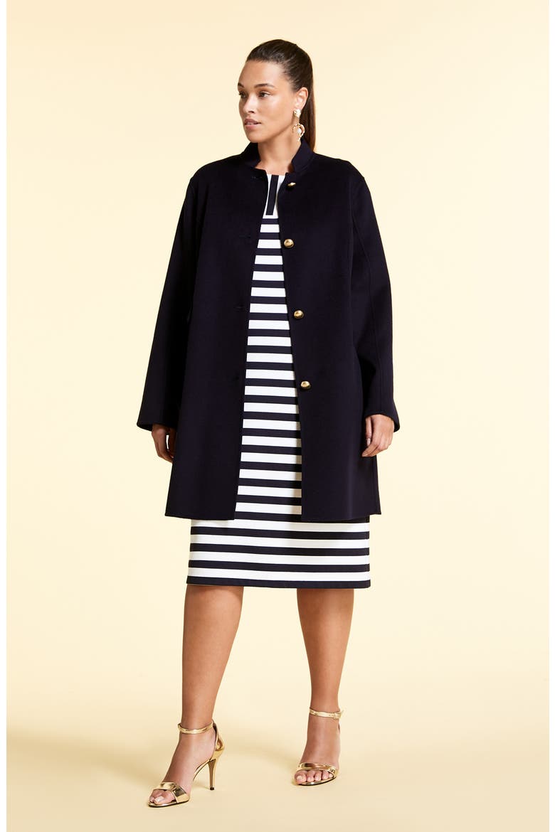 Occhiali Directional Stripe Jersey Shift Dress, Alternate, color, WHITE