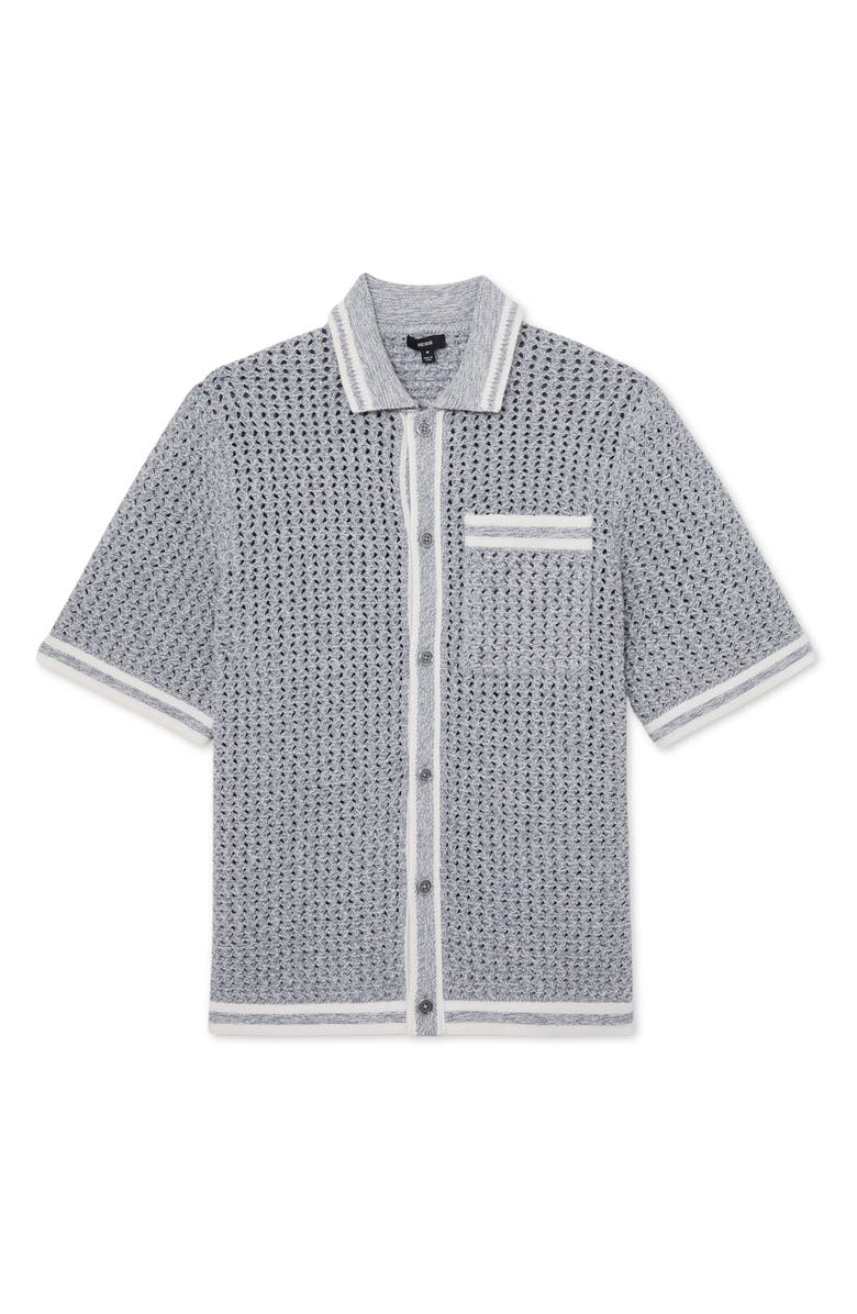 Reiss Meadows Button Front Shirt, Alternate, color, Soft Blue