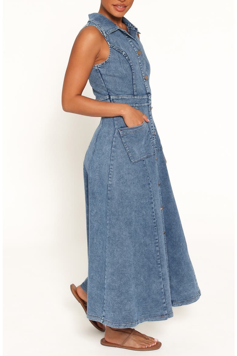 Jye Sleeveless Denim Maxi Dress, Alternate, color, MED DENIM