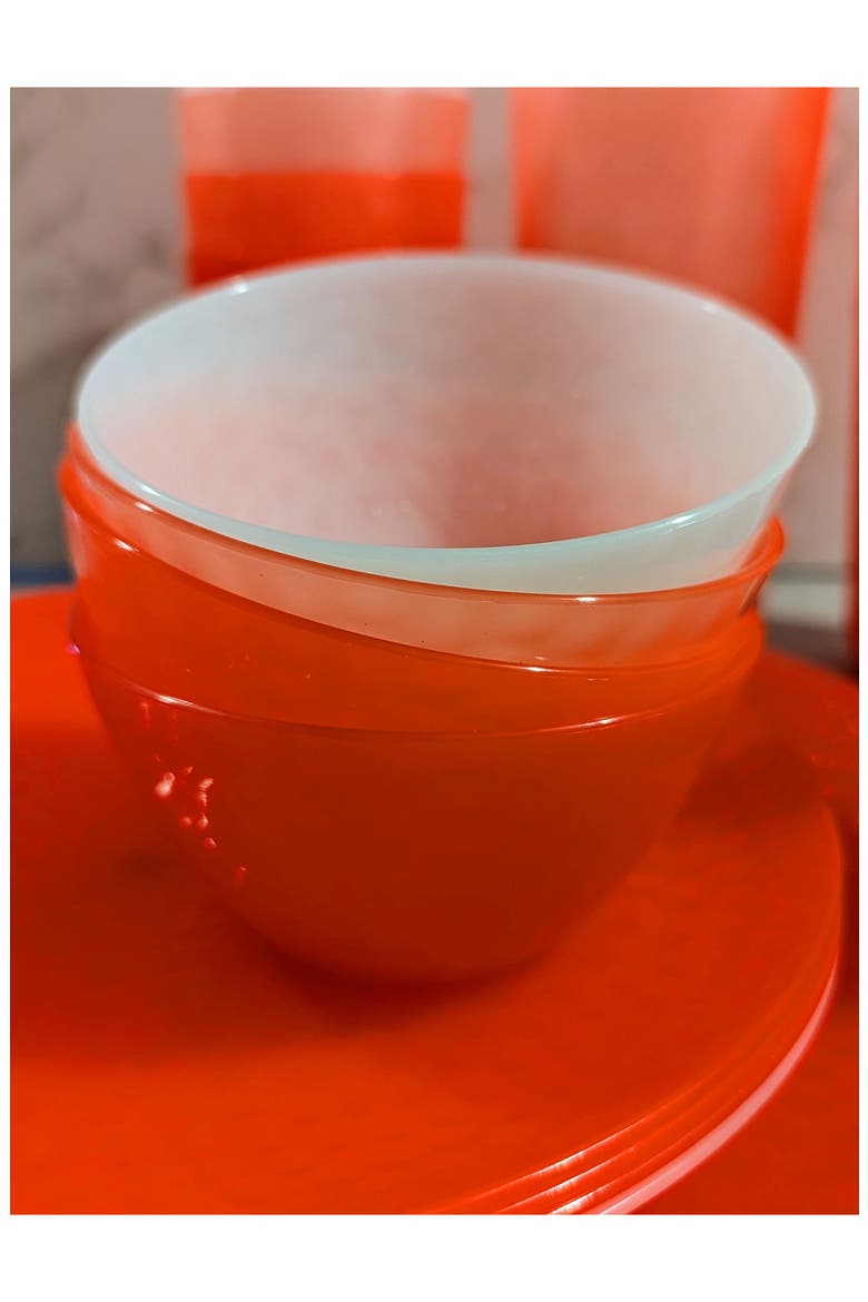 Set of 4 Hammered Cereal Bowls, Alternate, color, ASSORTED RED