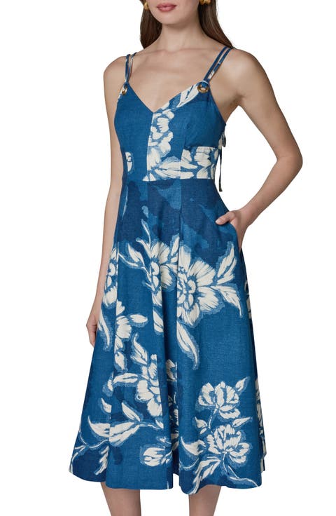 Sleeveless Linen Blend Midi Dress