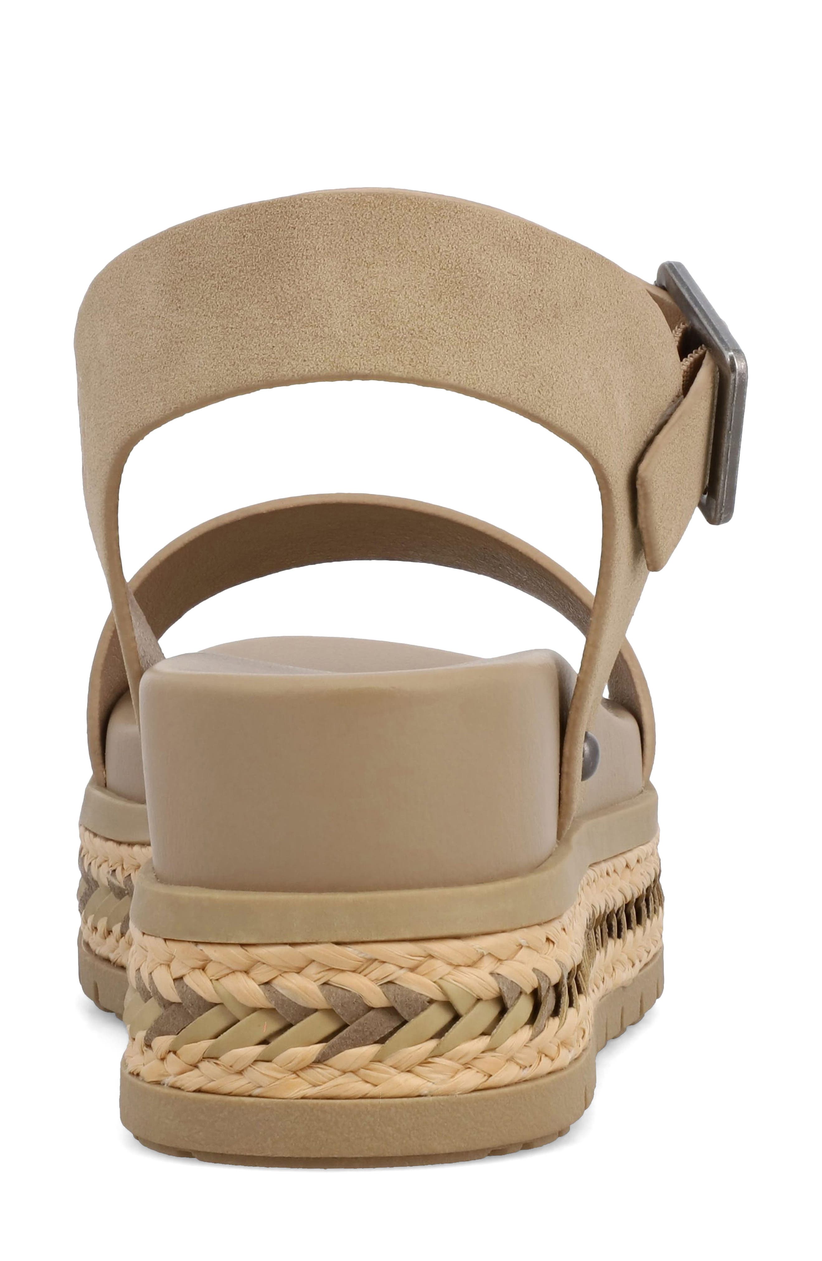 Kiera Ankle Strap Platform Wedge Sandal, Alternate, color, SAND