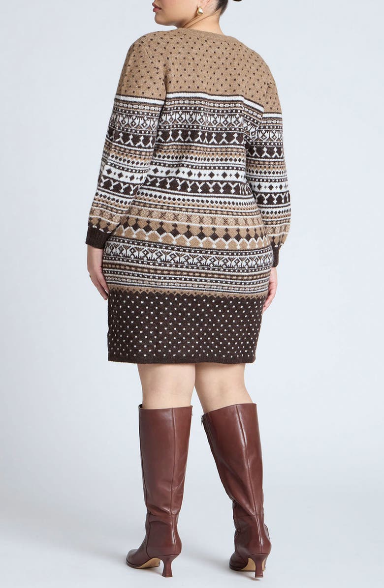 ELOQUII Long Sleeve Sweater Dress, Alternate, color, 