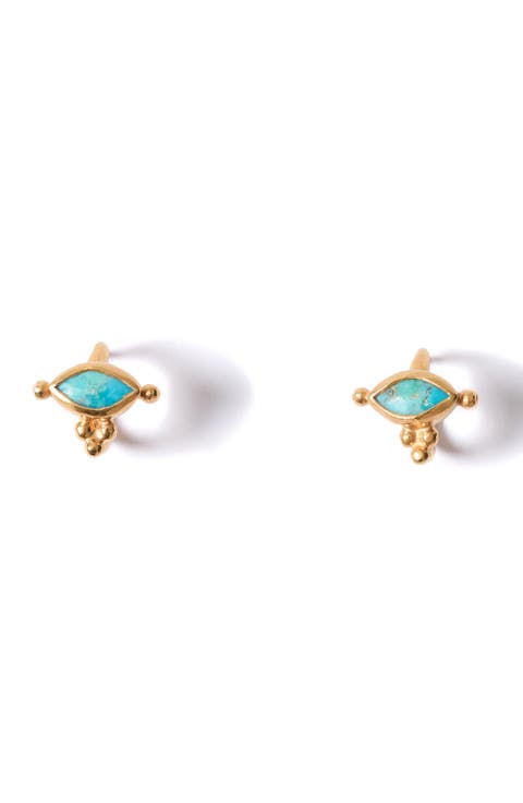 Della Turquoise Stud Earrings