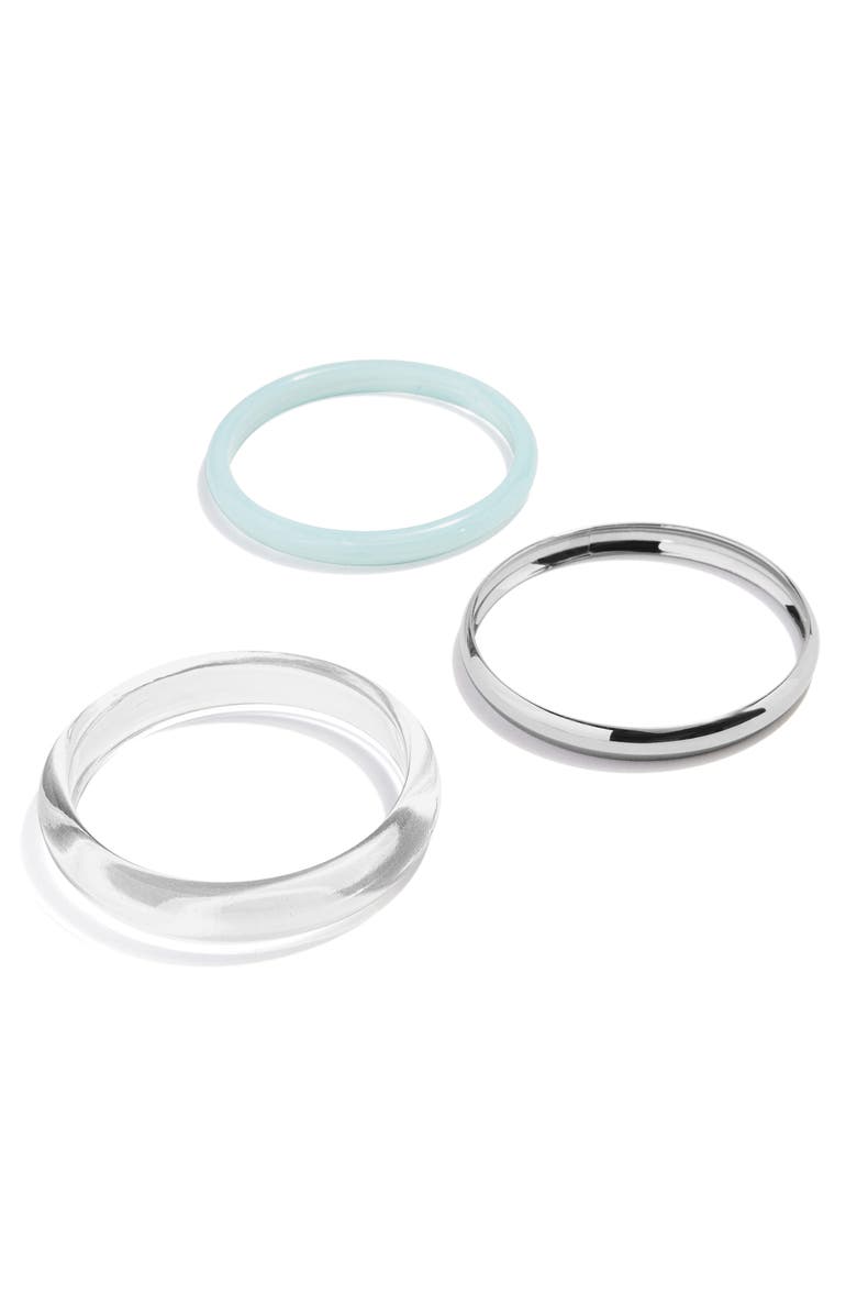 BaubleBar Raven Set of 3 Bangle Bracelets, Alternate, color, Silver