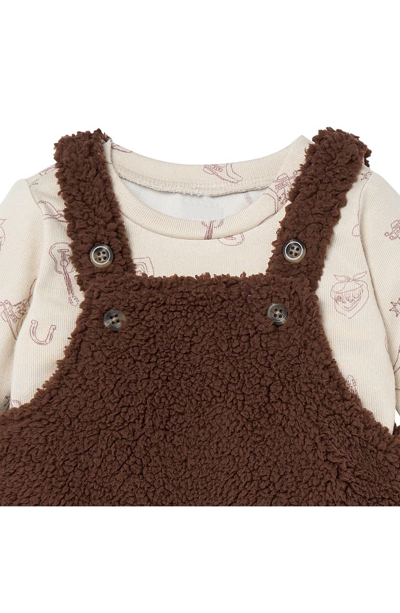 Modern Moments<sup>™</sup> by Gerber Plush Overall and Long Sleeve Top Set, Alternate, color, Rich Brown