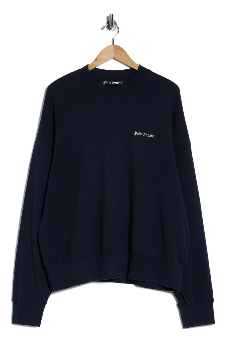 Logo Crewneck Sweatshirt, Alternate, color, BLACK WHITE