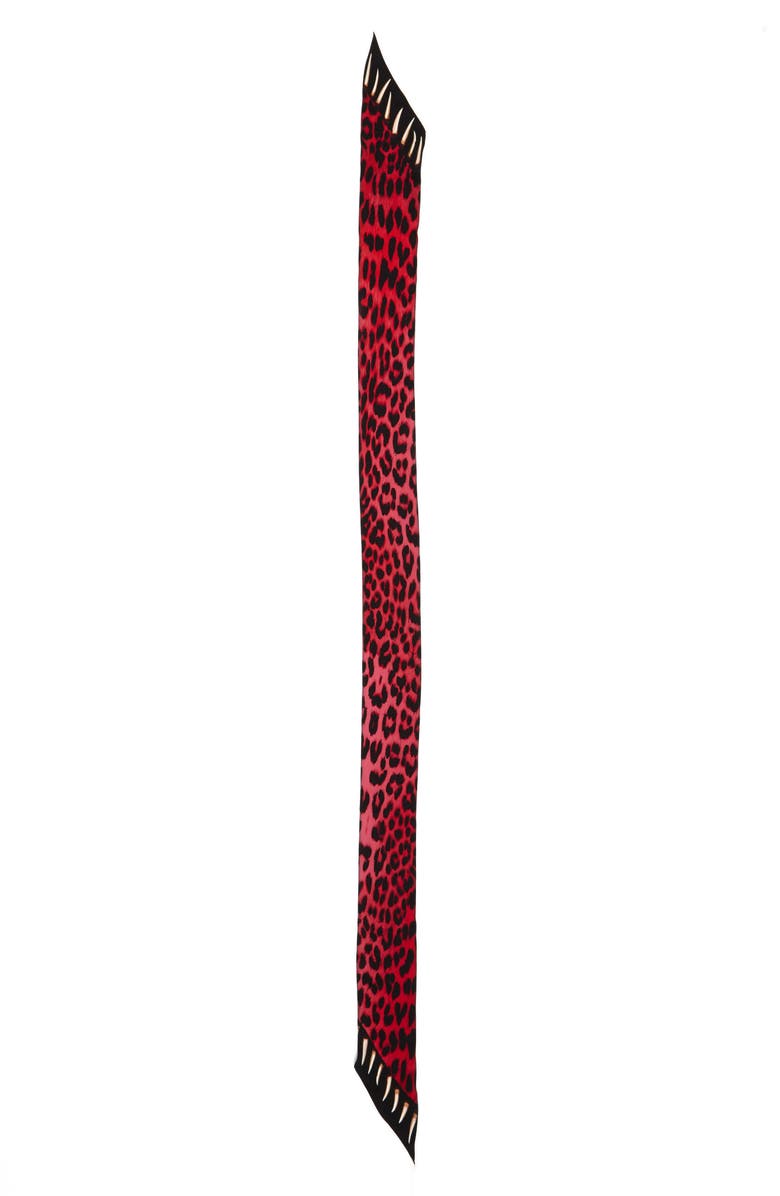 ROCKINS Leopards Teeth Skinny Silk Scarf, Alternate, color, 
