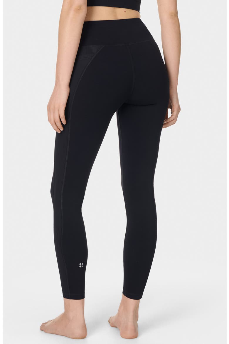 Ribbed Pocket Leggings, Alternate, color, BLACK