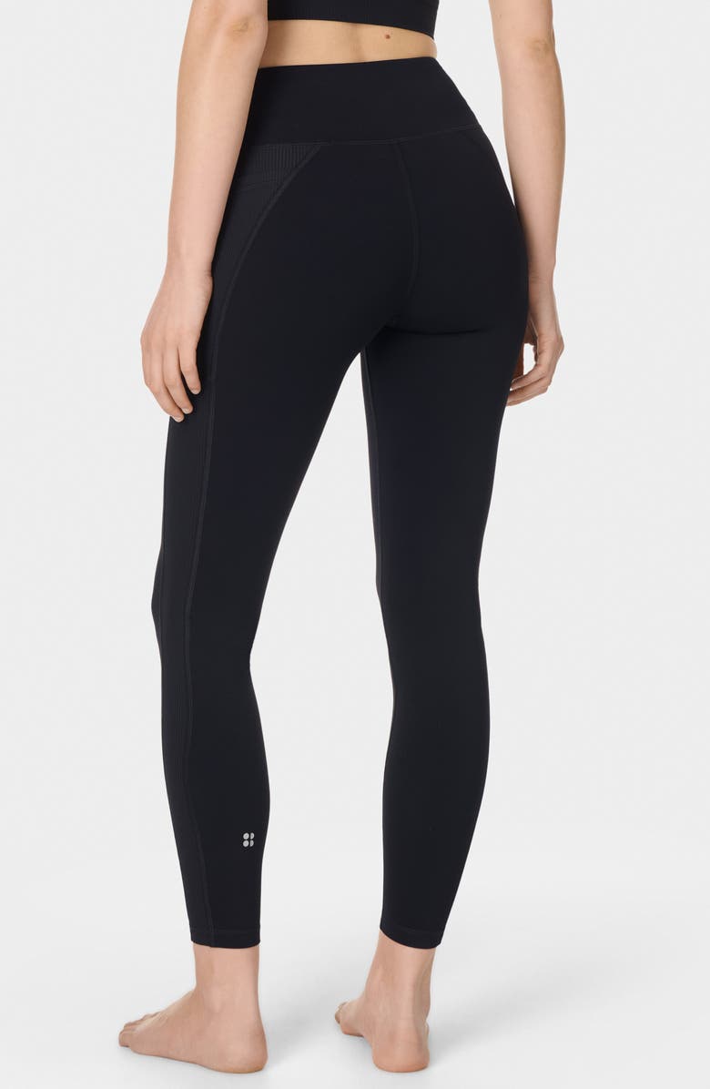 Sweaty Betty Ribbed Pocket Leggings, Alternate, color, Black