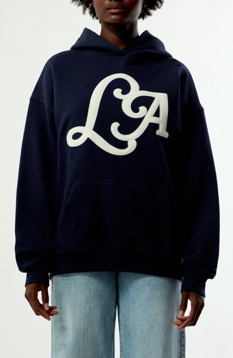 LA Oversize Cotton Blend Hoodie