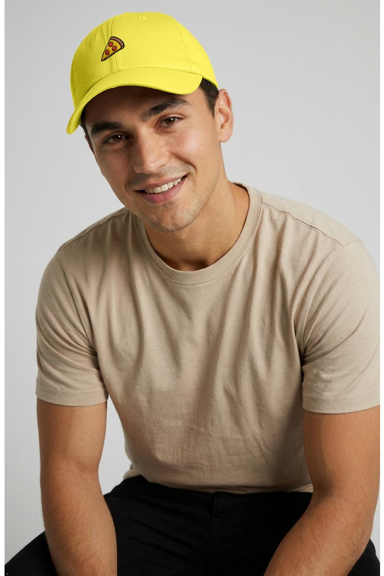 Pizza Slice Embroidered Dad Hat, Alternate, color, Yellow