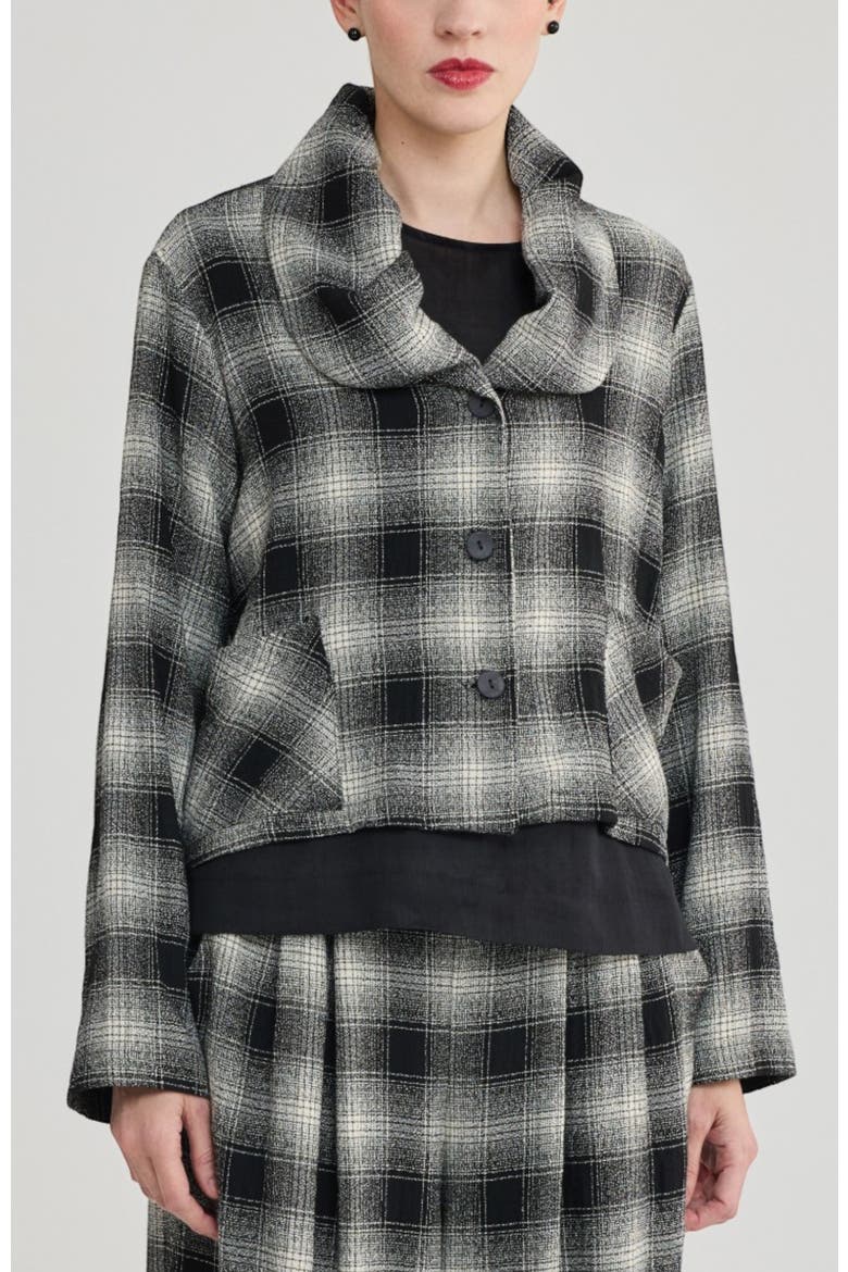 Ellis Plaid Jacket, Main, color, Ecru Plaid