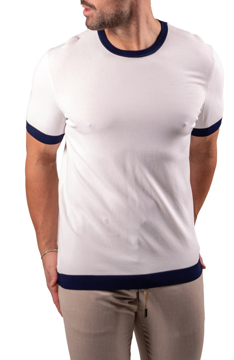 Maceoo Short Sleeve Sweater, Alternate, color, White