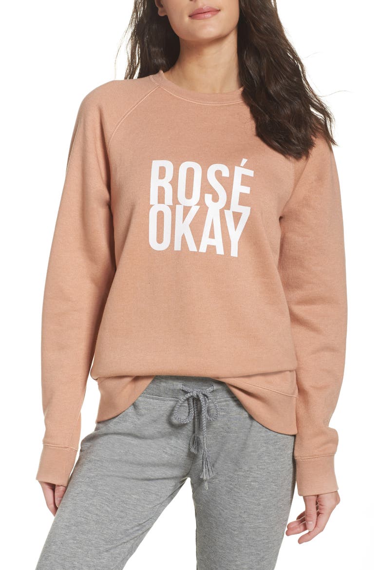 Rosé Okay Sweatshirt, Main, color, BEIGE