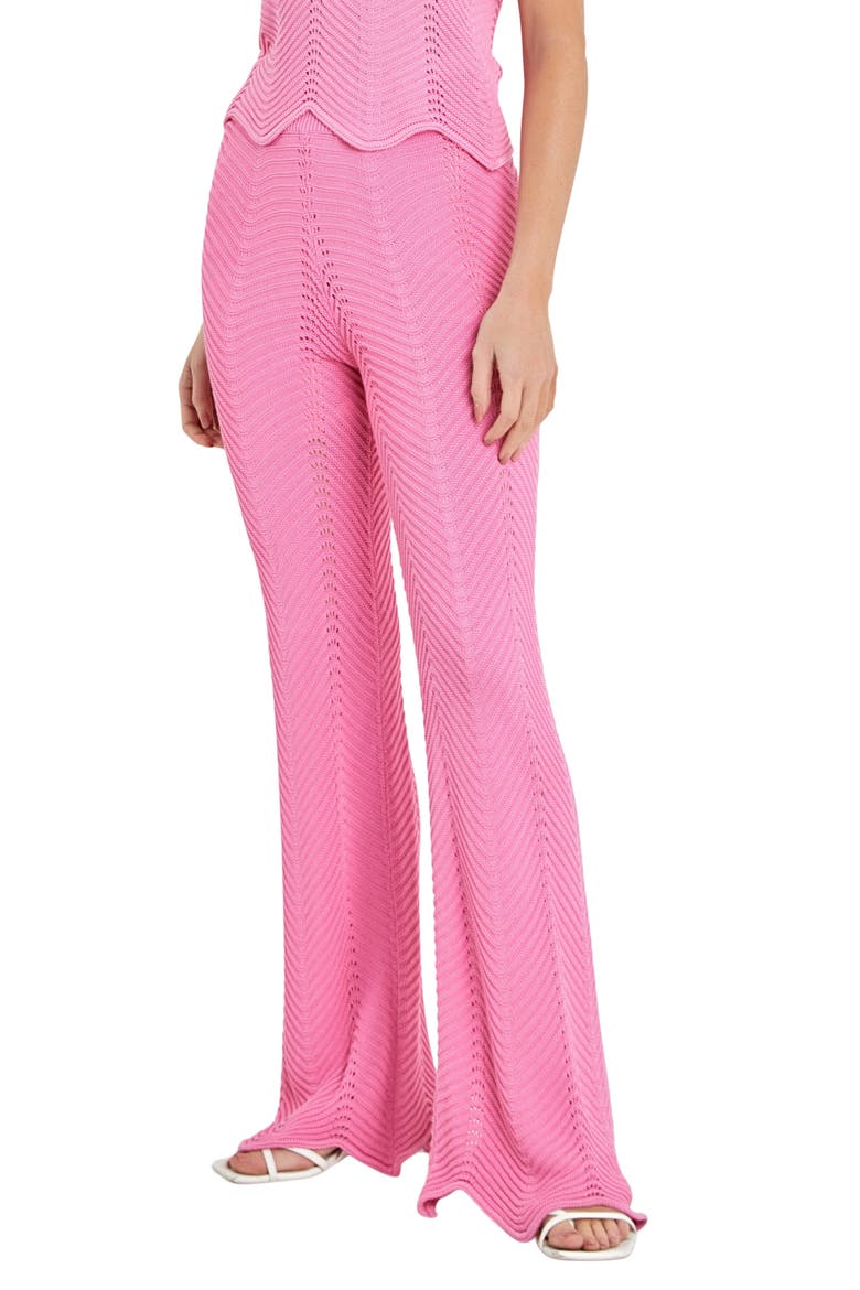 Wavy Knit Pants, Alternate, color, PINK