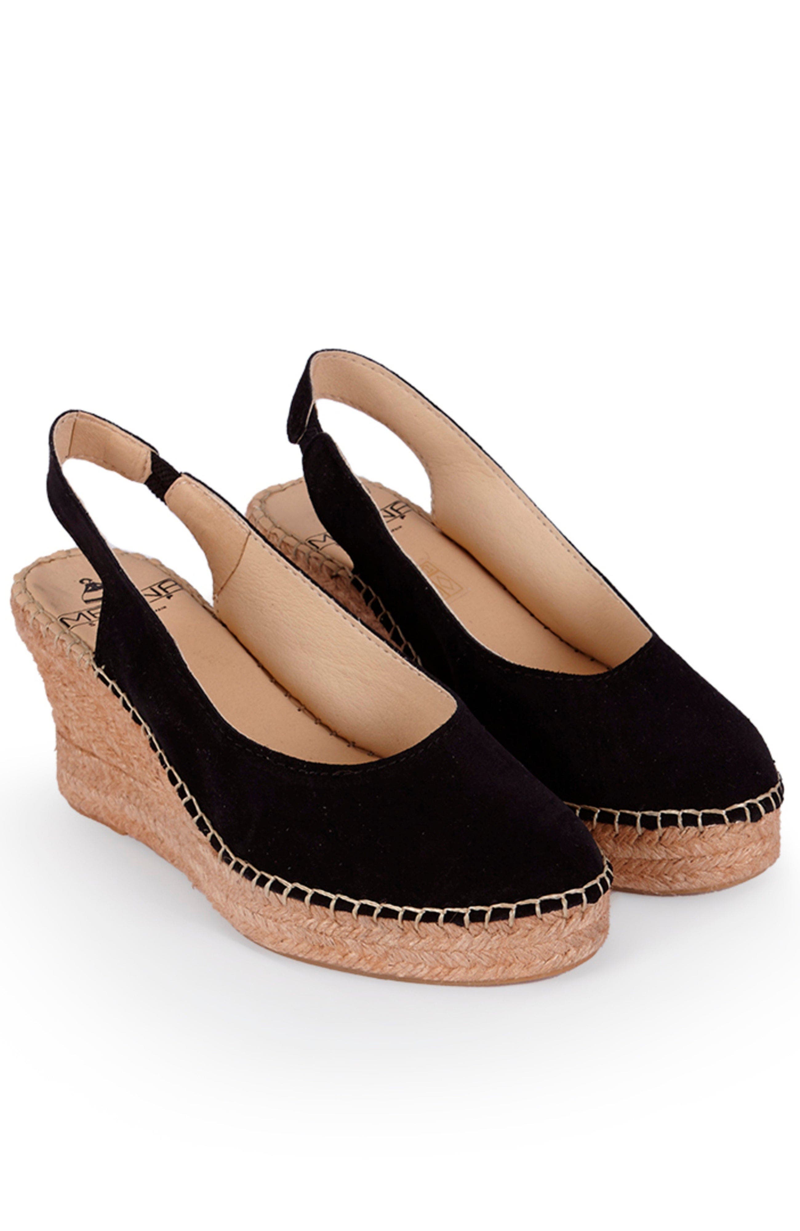 Menina Step Senorita Suede Wedge Espadrille, Alternate, color, Black