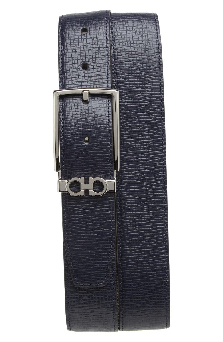 FERRAGAMO Double Gancio Loop Leather Belt, Main, color, 