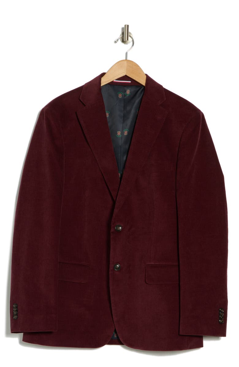 Tommy Hilfiger Cotton Corduroy Blazer, Alternate, color, Burgundy