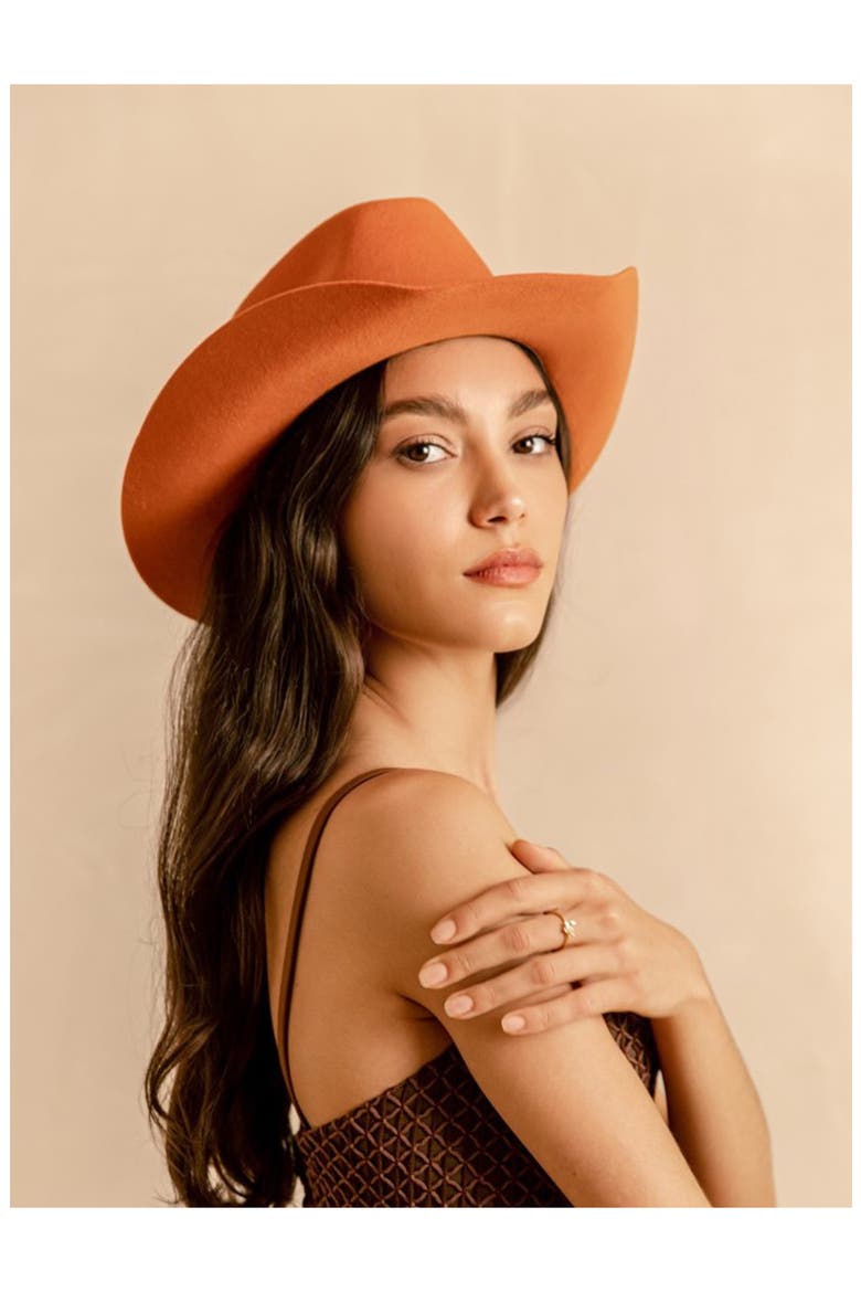Texan Embellished Wool Cowboy Hat, Alternate, color, ORANGE